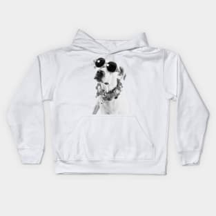 Cool Dog Wearing Glasses and Accessories Kids Hoodie